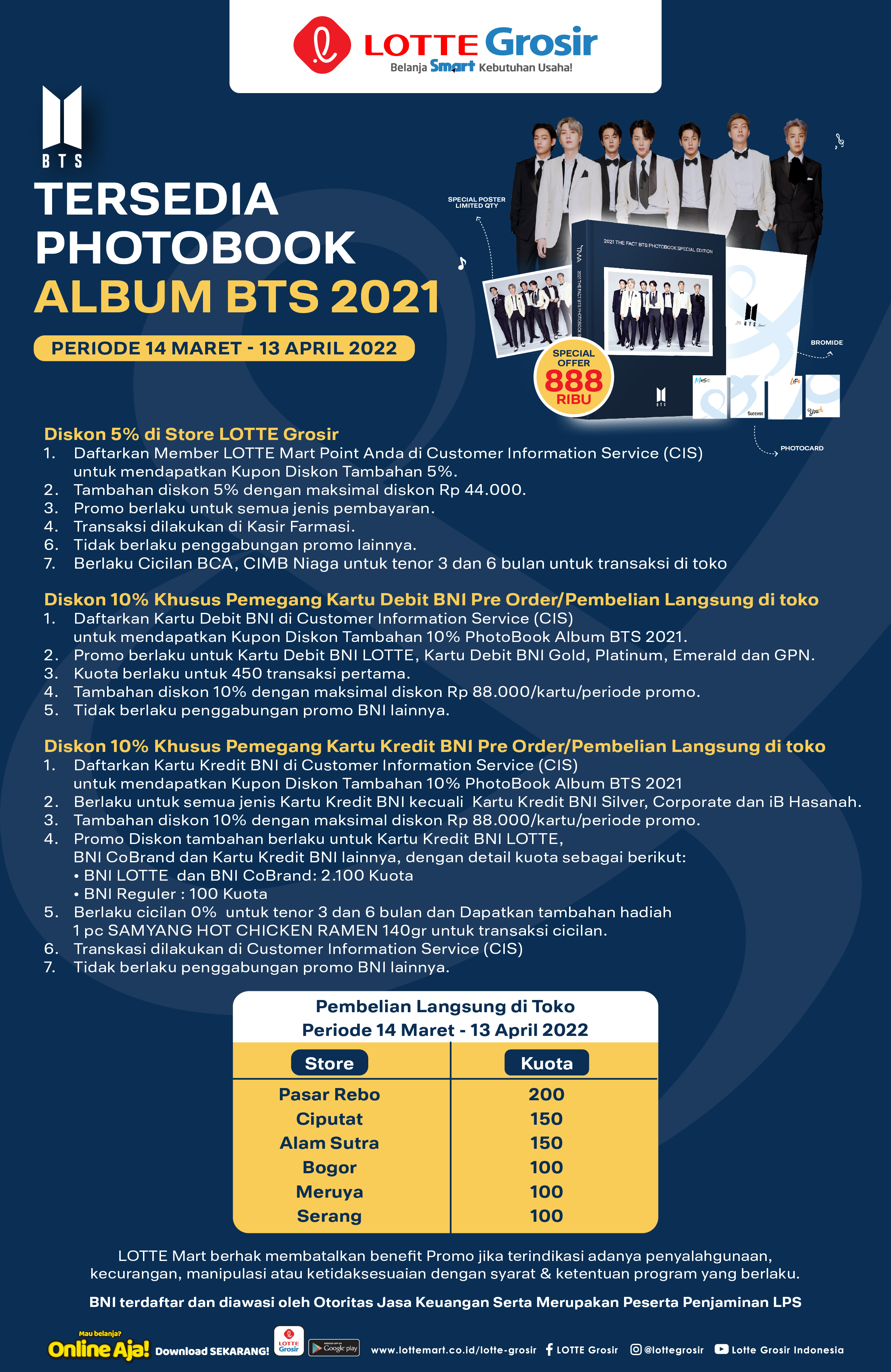 Promo Photobook Album BTS 2021 LMILSI 60x120cm BITLY 01 FW